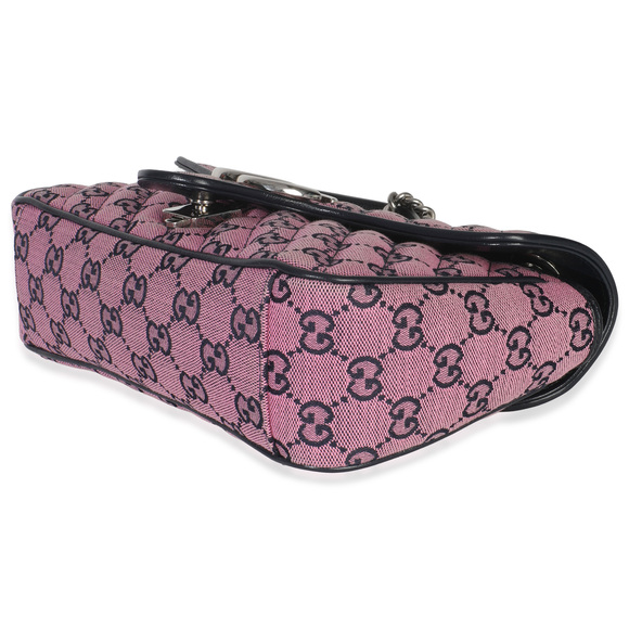 Gucci Pink GG Matelasse Diagonal Canvas Small GG Marmont Shoulder Bag - Picture 7 of 8